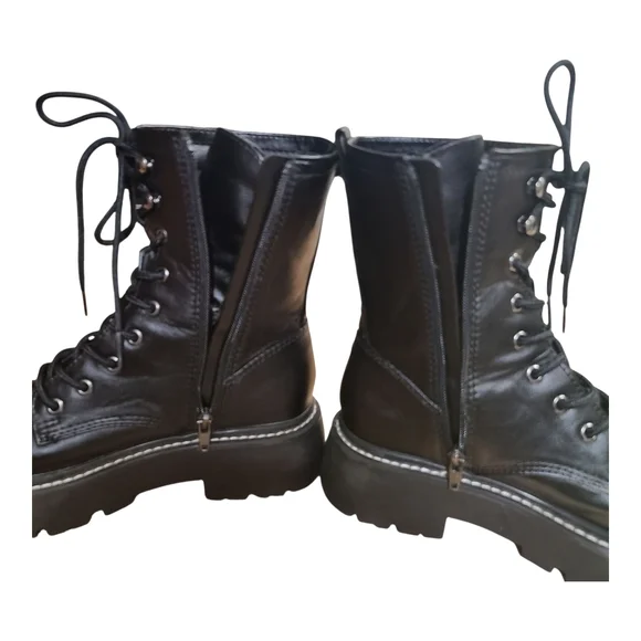 Wild Fable Black Moto Chunky Boots - Picture 5 of 8